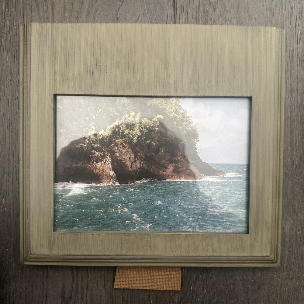Green Taupe Wood Grain Picture Photo Frame 5x7 Tabletop Farmhouse Cottagecore